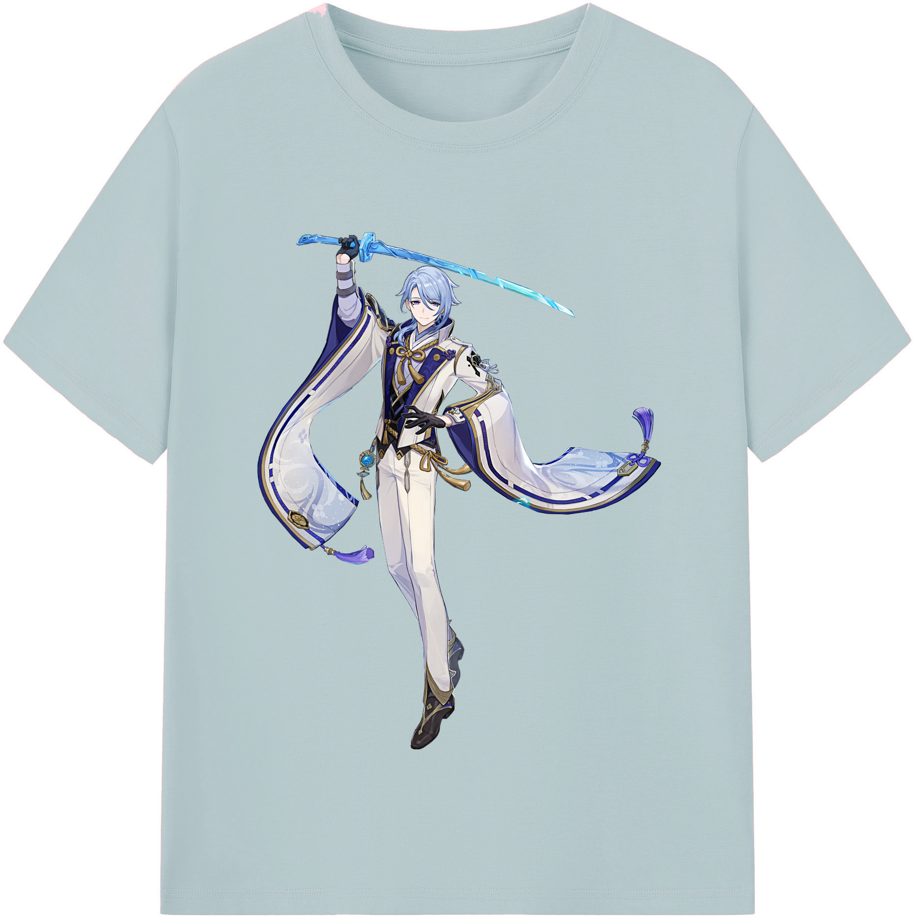 げんし神 神里綾人 かみさとあやと genshin Kamisato Ayato 綿100％半袖Tシャツ（フロントプリント）